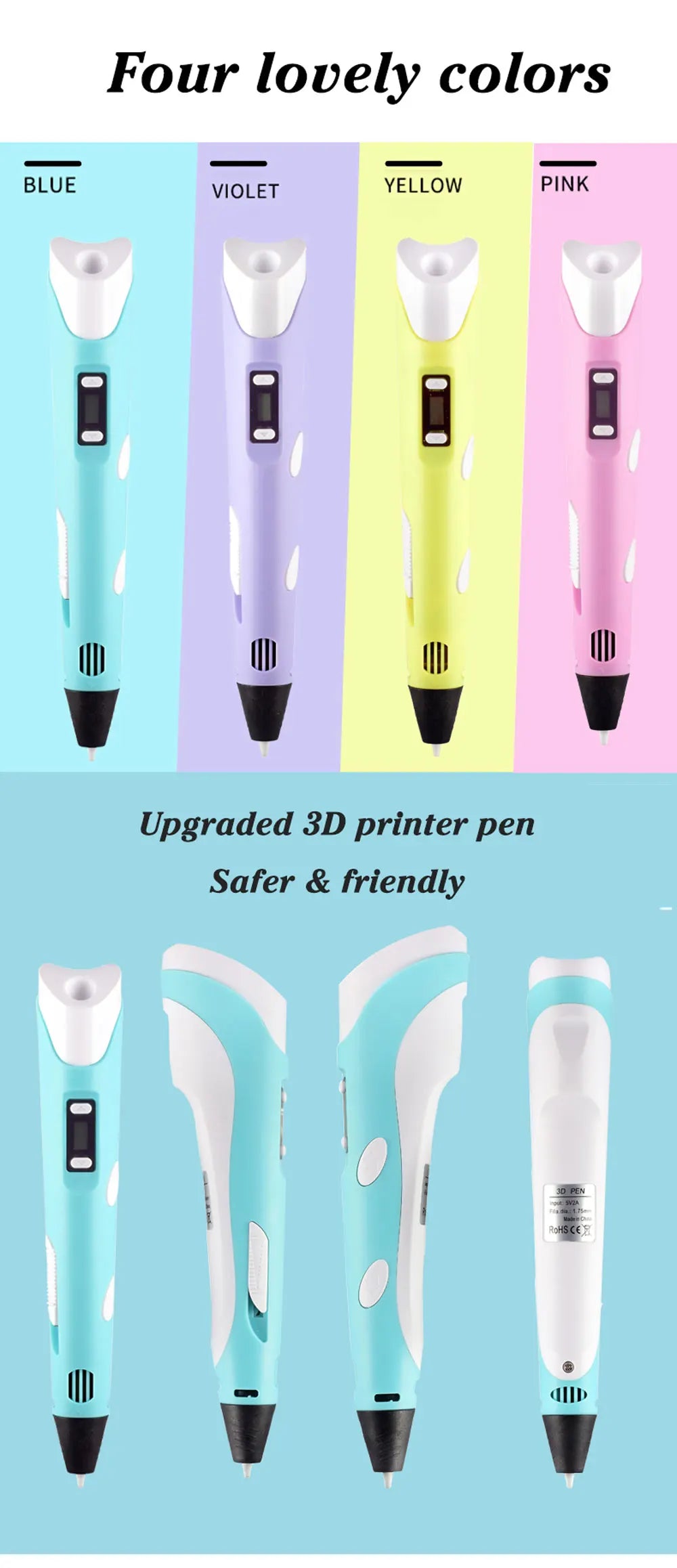 3D Pen - 3D Drawing & Printing Pen with LCD Screen