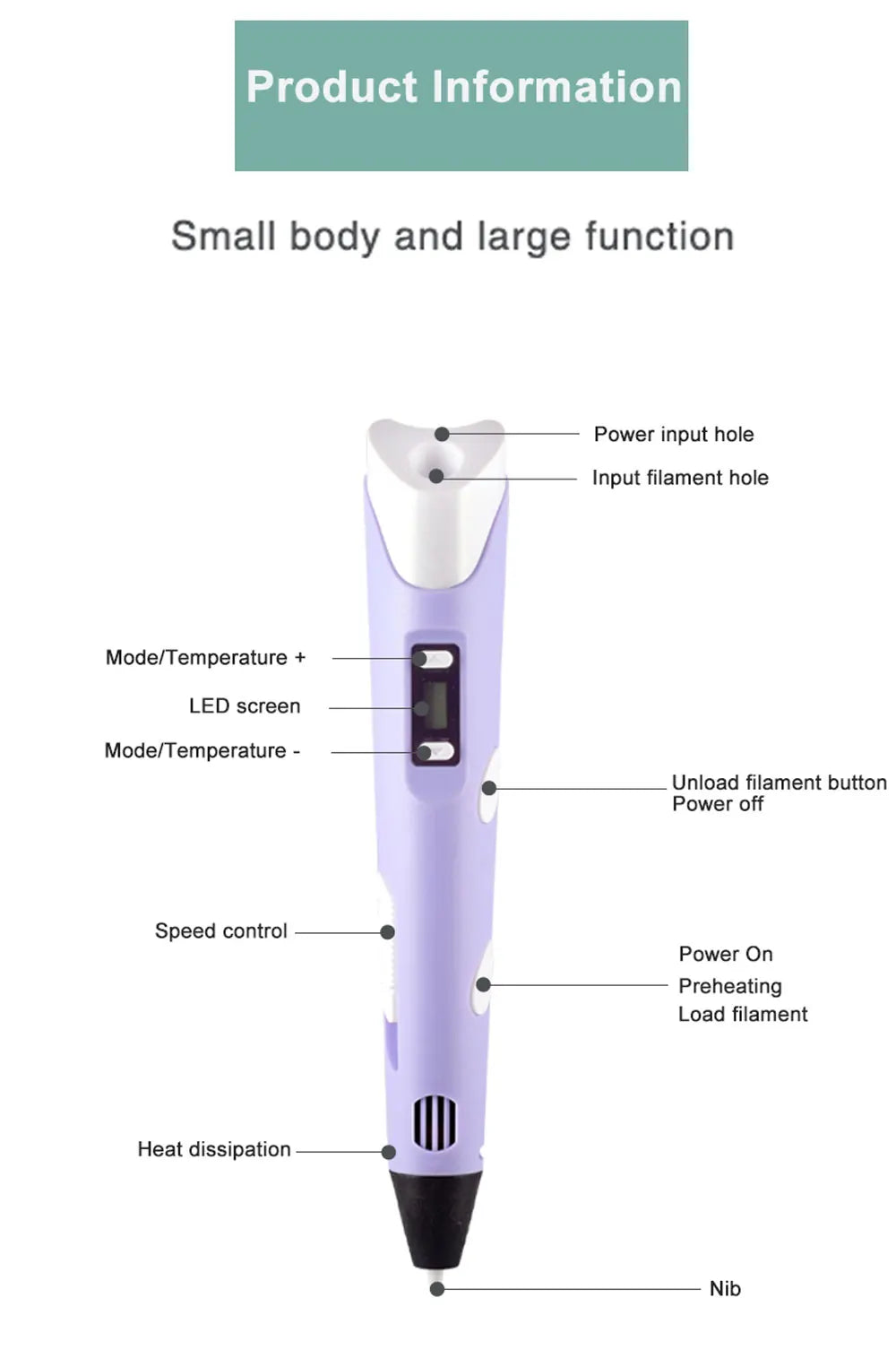 3D Pen - 3D Drawing & Printing Pen with LCD Screen