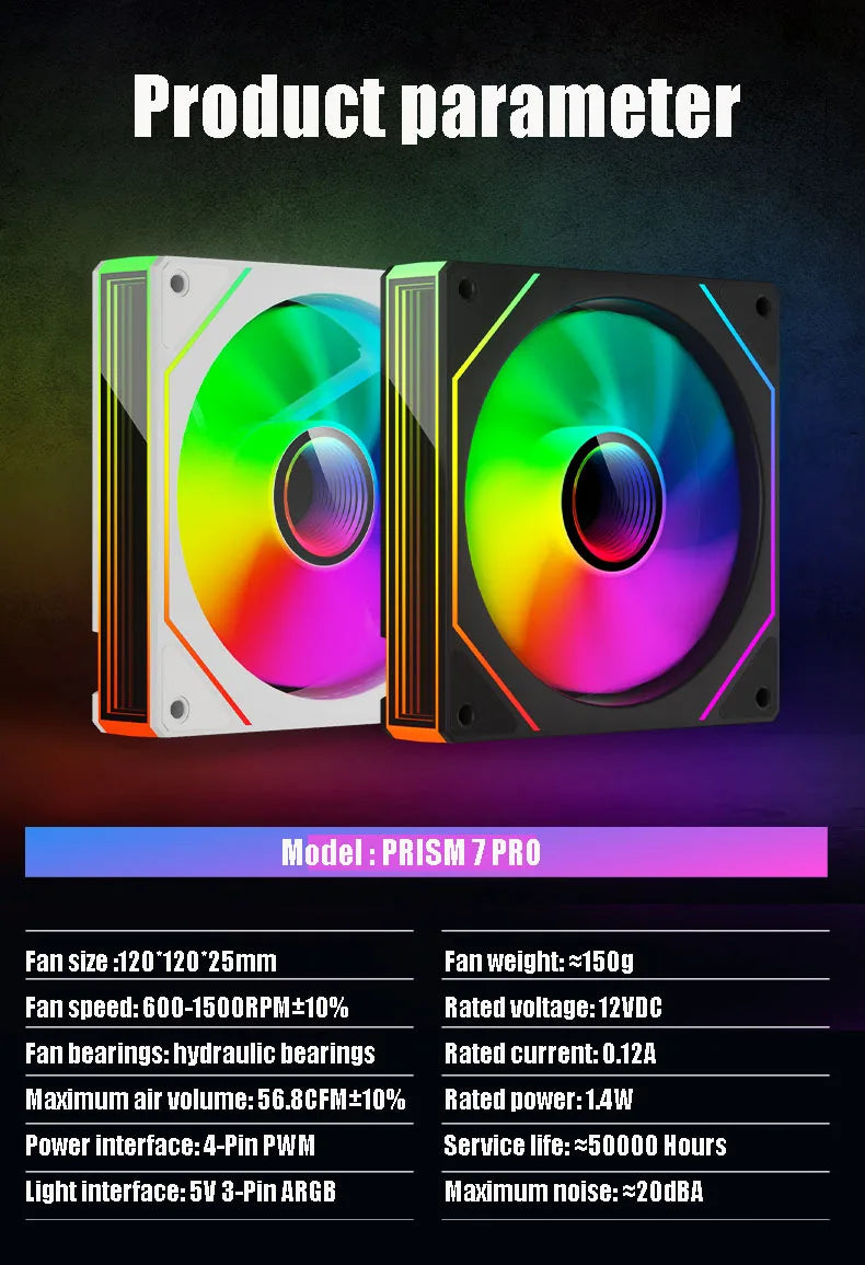 PRISM 7 PRO 120mm ARGB PWM Cooling Fan