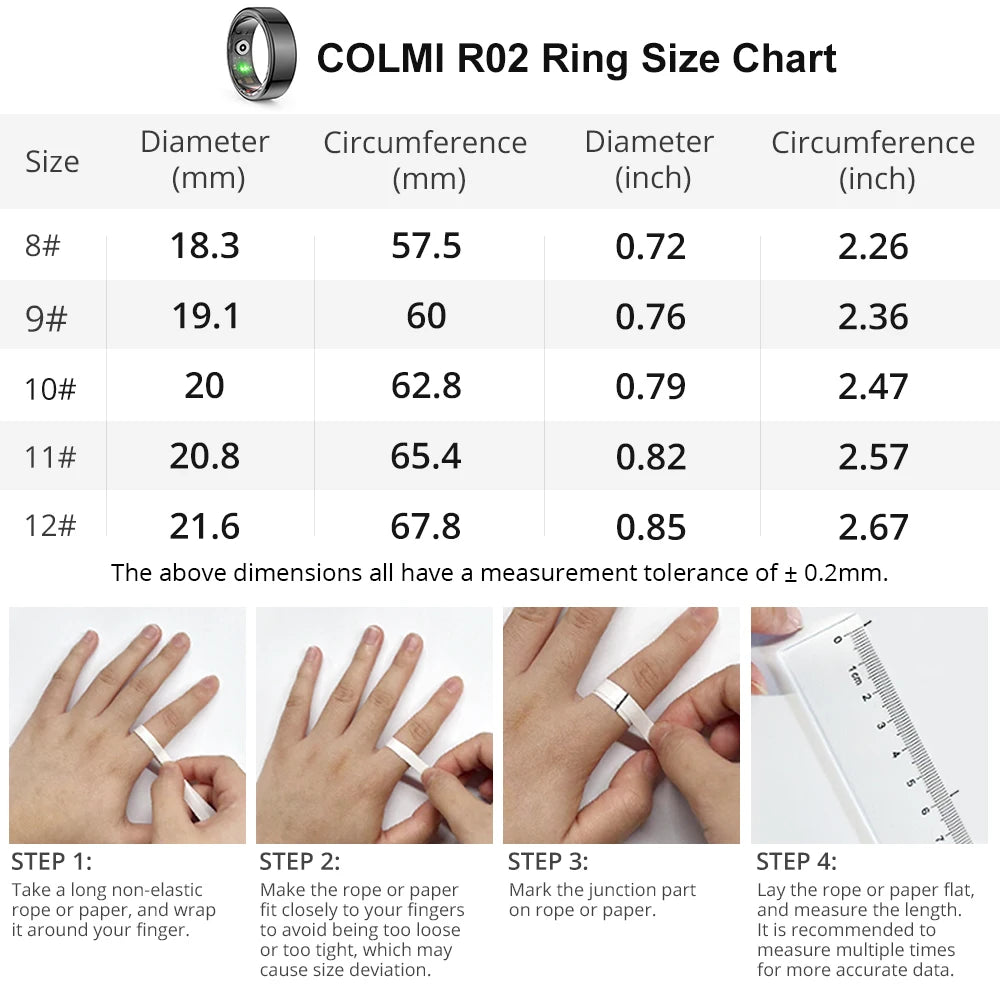 COLMI R02 Smart Ring 2024 – Health Monitor with Charging Case