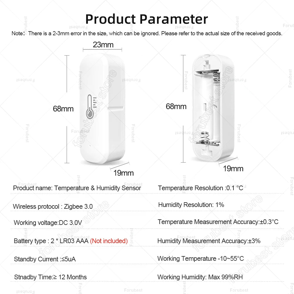 Smart Zigbee Temperature & Humidity Sensor