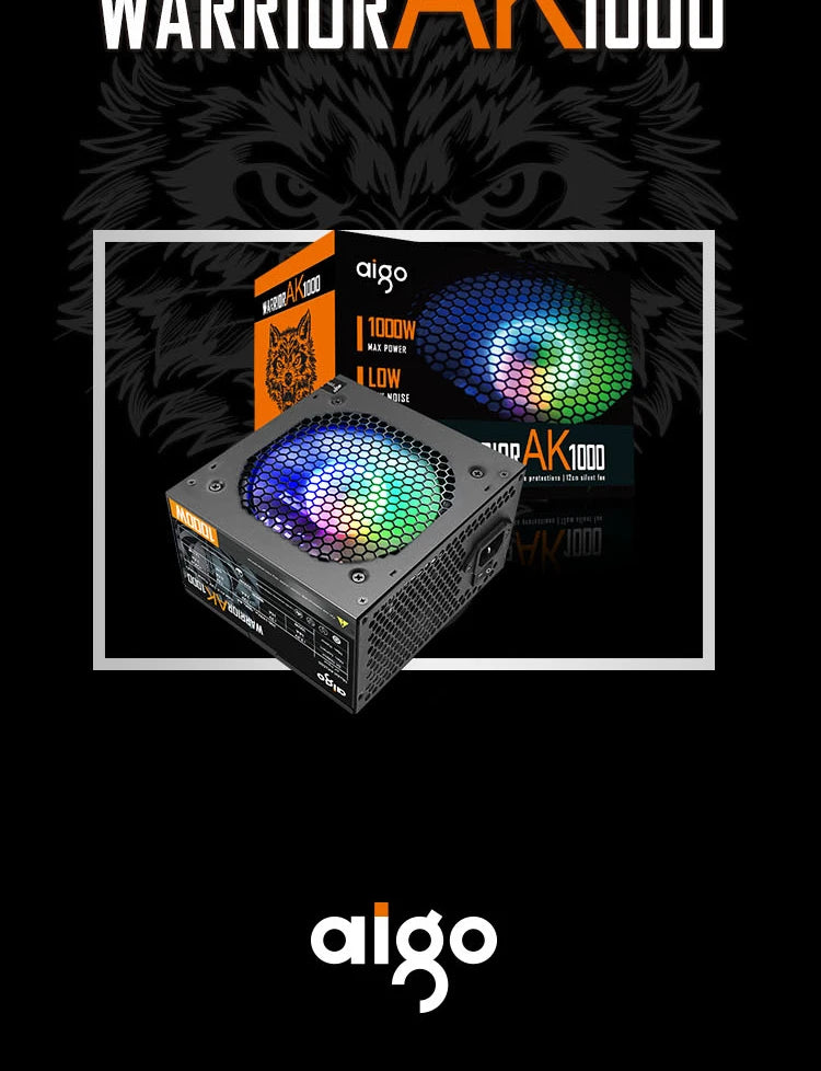 Aigo AK RGB PSU – 500W to 1000W ATX Gaming Power Supply