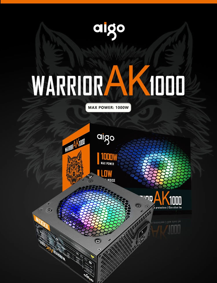 Aigo AK RGB PSU – 500W to 1000W ATX Gaming Power Supply