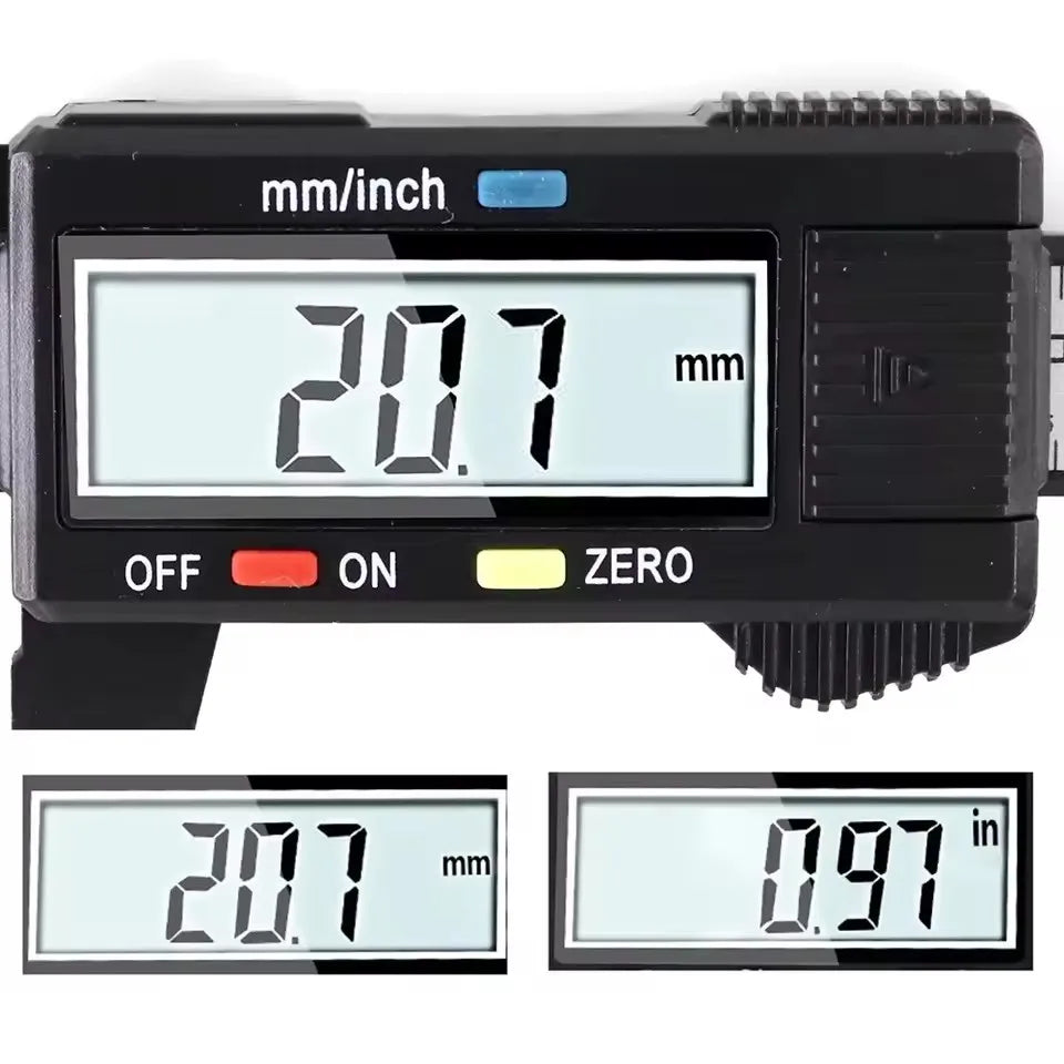 150mm/100mm Digital Caliper – Carbon Fiber Vernier Gauge