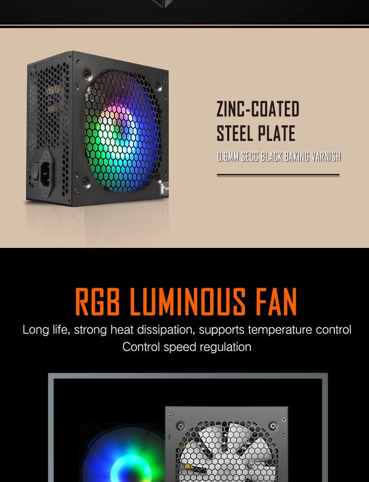 Aigo AK RGB PSU – 500W to 1000W ATX Gaming Power Supply