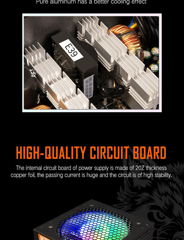 Aigo AK RGB PSU – 500W to 1000W ATX Gaming Power Supply