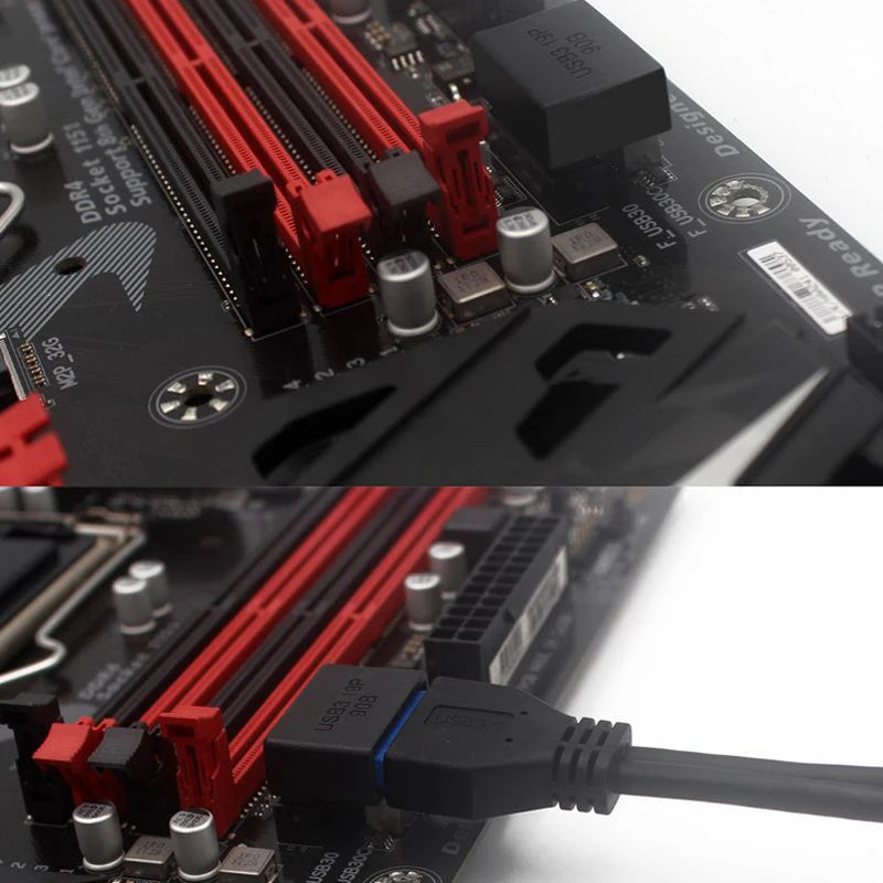USB 3.0 19/20-Pin 90° Motherboard Header Adapter Connector