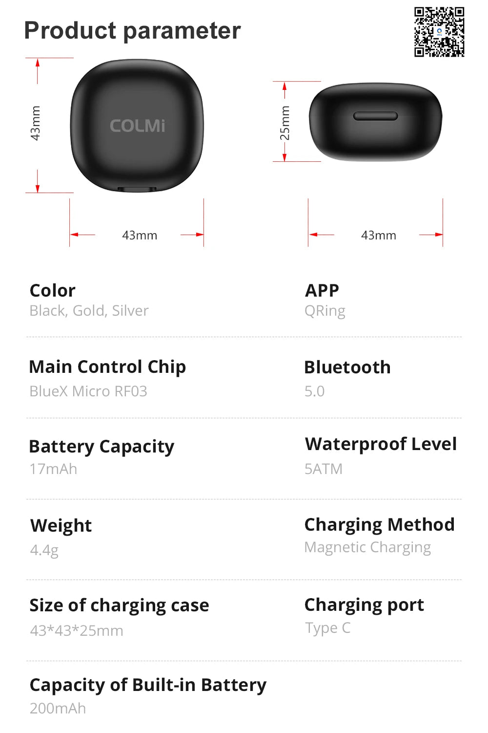 COLMI R02 Smart Ring 2024 – Health Monitor with Charging Case
