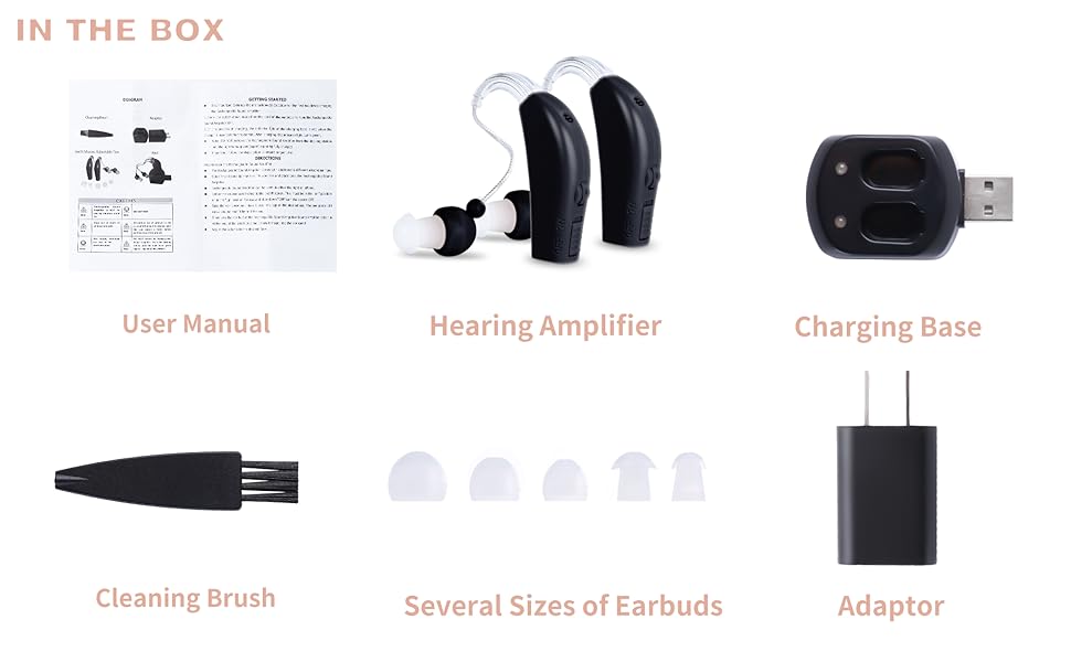 Rechargeable Mini Hearing Aids – 2pcs Sound Amplifiers for Seniors