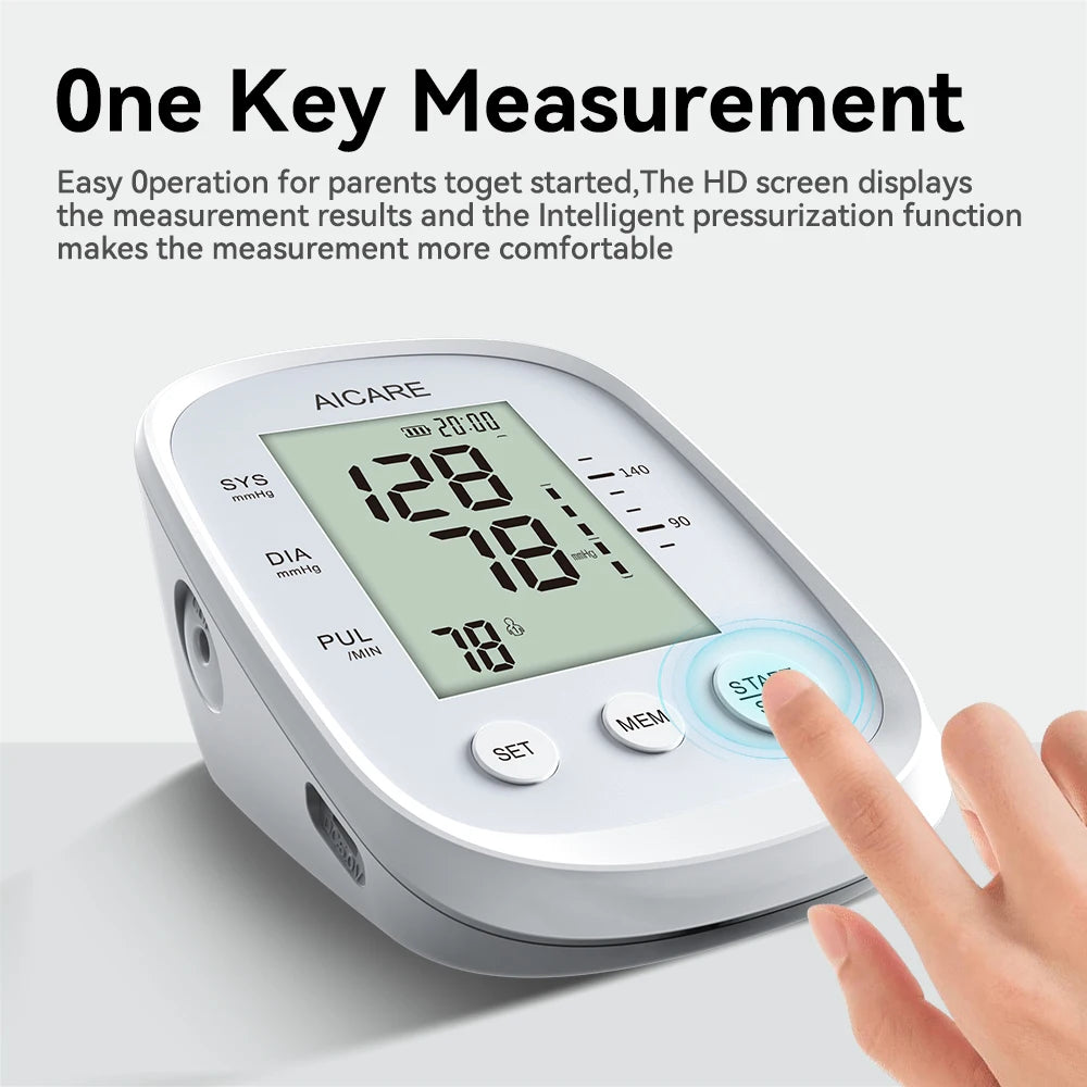 Aicare Digital Upper Arm Blood Pressure Monitor – Home Use BP Cuff