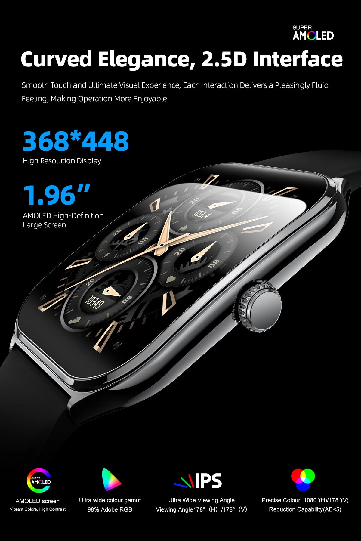1.96" Ultra Thin AMOLED Smart Watch