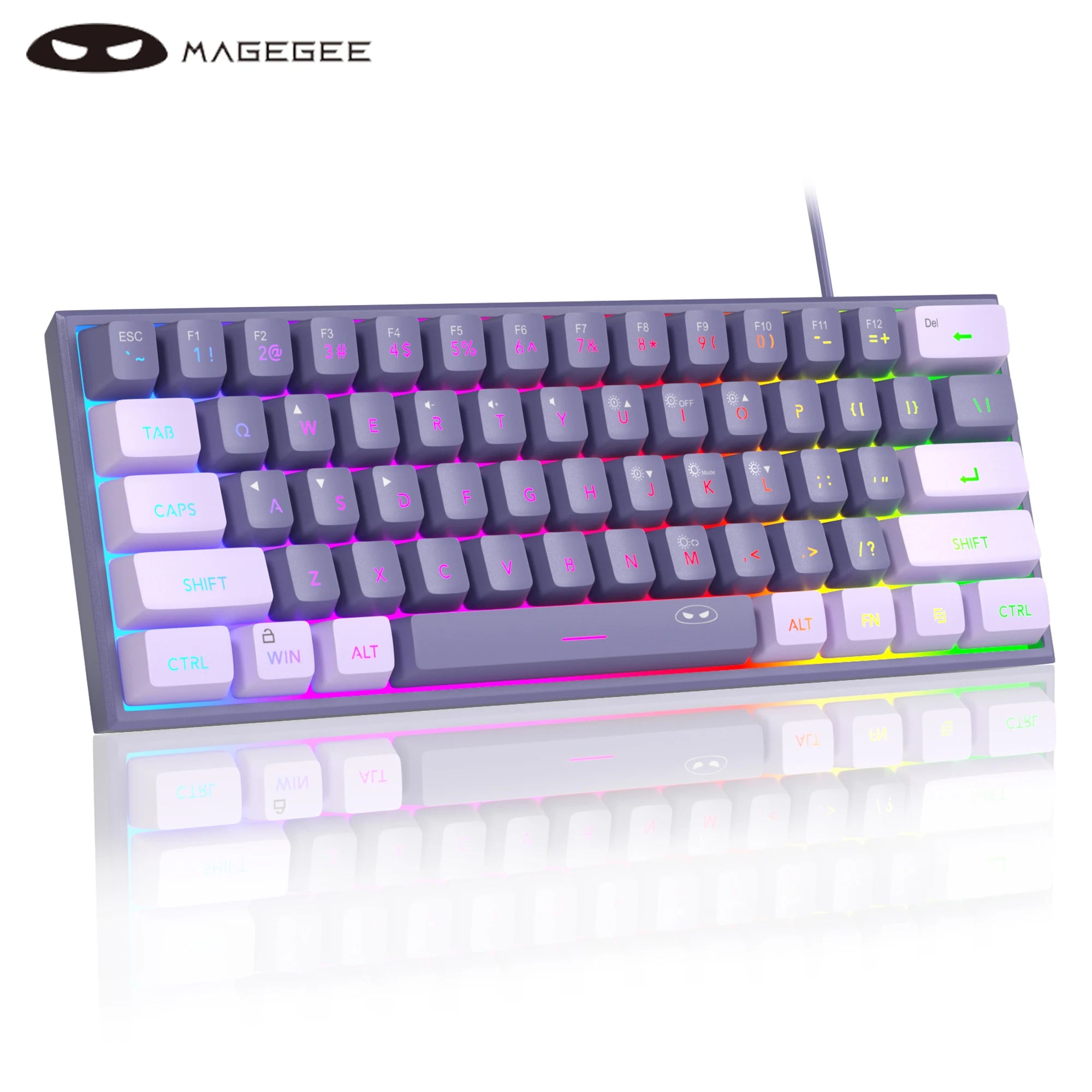 MageGee TS91 Mini 60% Gaming Keyboard – RGB Backlit 61-Key Compact