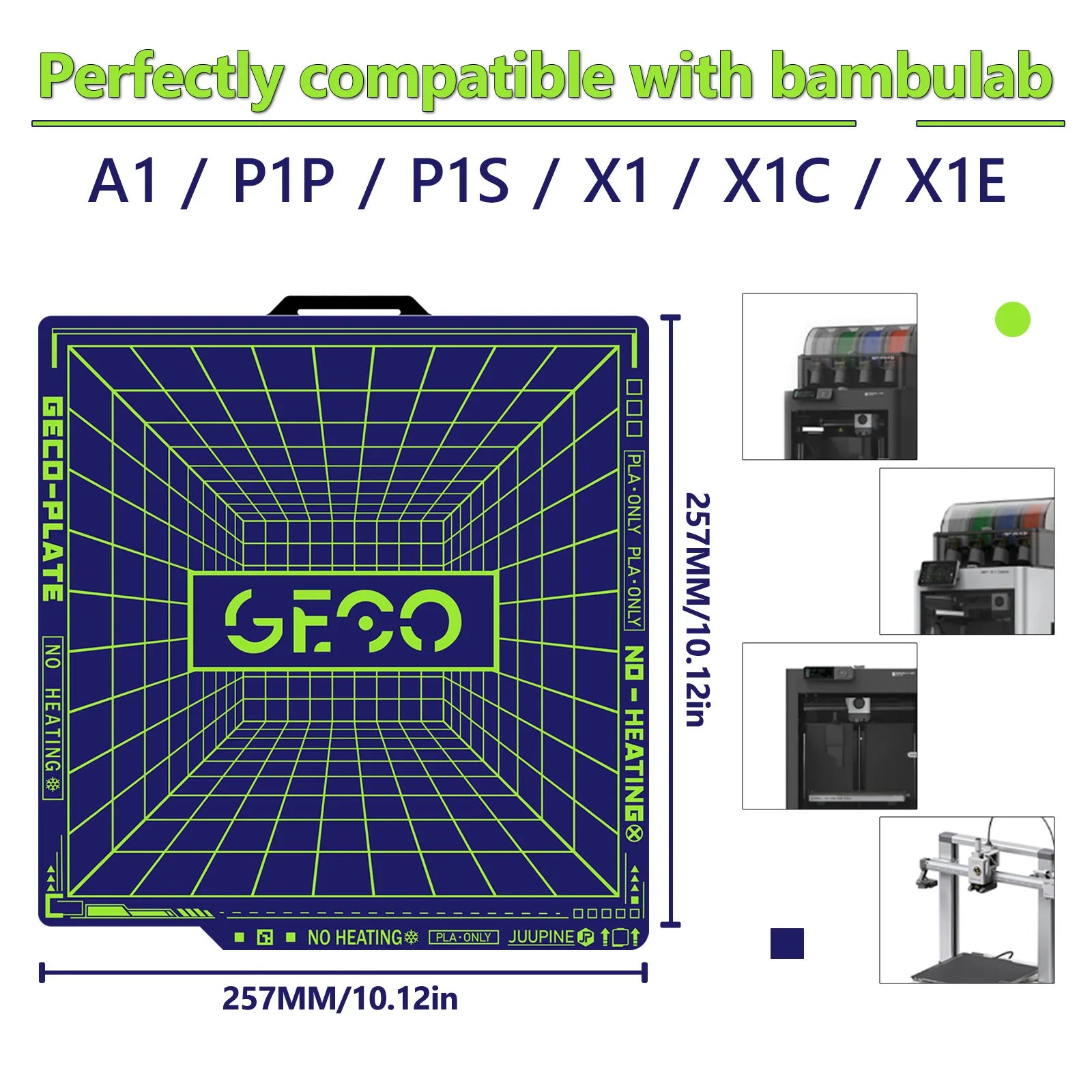 Geco PLA Build Plate 257x257mm for Bambu Lab Printers