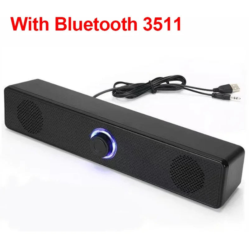 PC Soundbar – Wired & Wireless Bluetooth USB Speaker for TV & Gaming