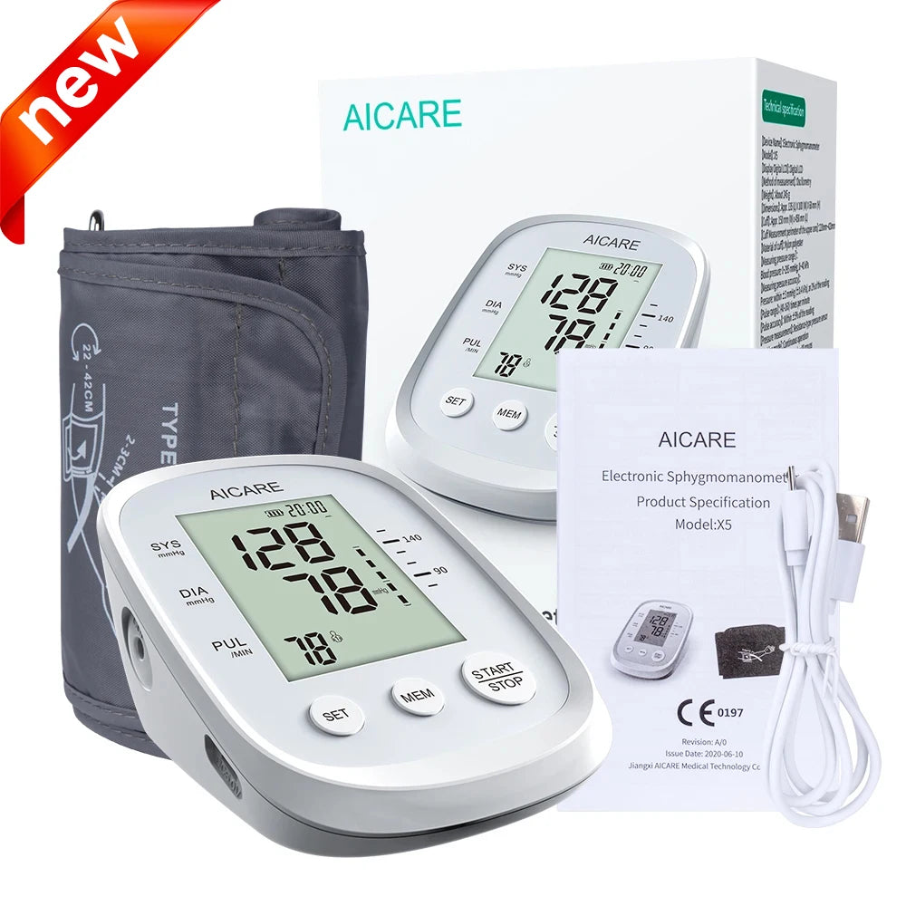 Aicare Digital Upper Arm Blood Pressure Monitor – Home Use BP Cuff