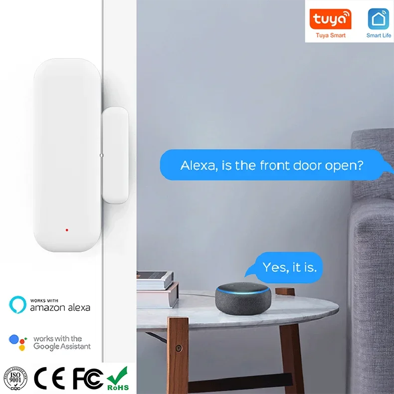 Tuya WiFi Smart Door & Window Sensor – Wireless Home Security Detector