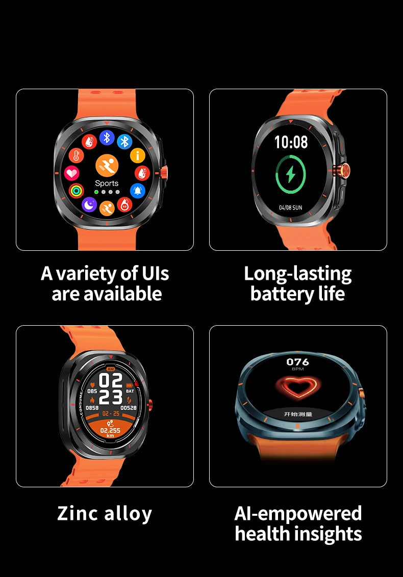 LAXASFIT GT7 Ultra Smartwatch – 1.52" AMOLED Bluetooth Fitness Watch