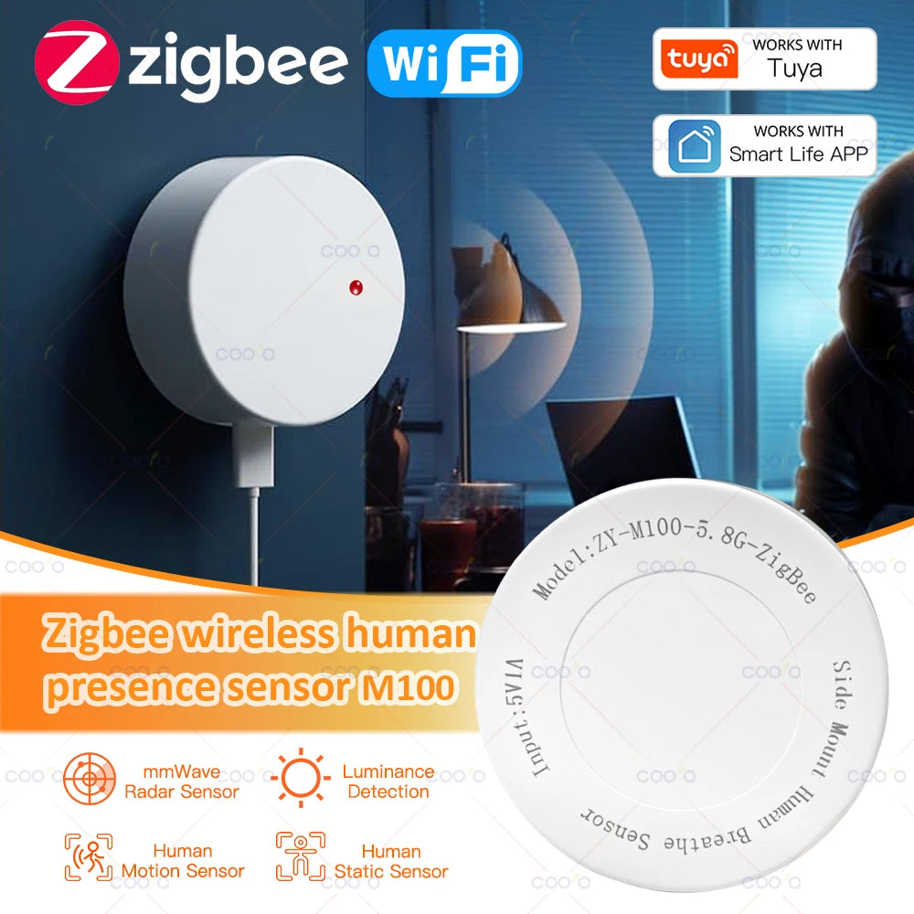 ZigBee WiFi mmWave Motion Sensor – Tuya Smart Human Presence Detector