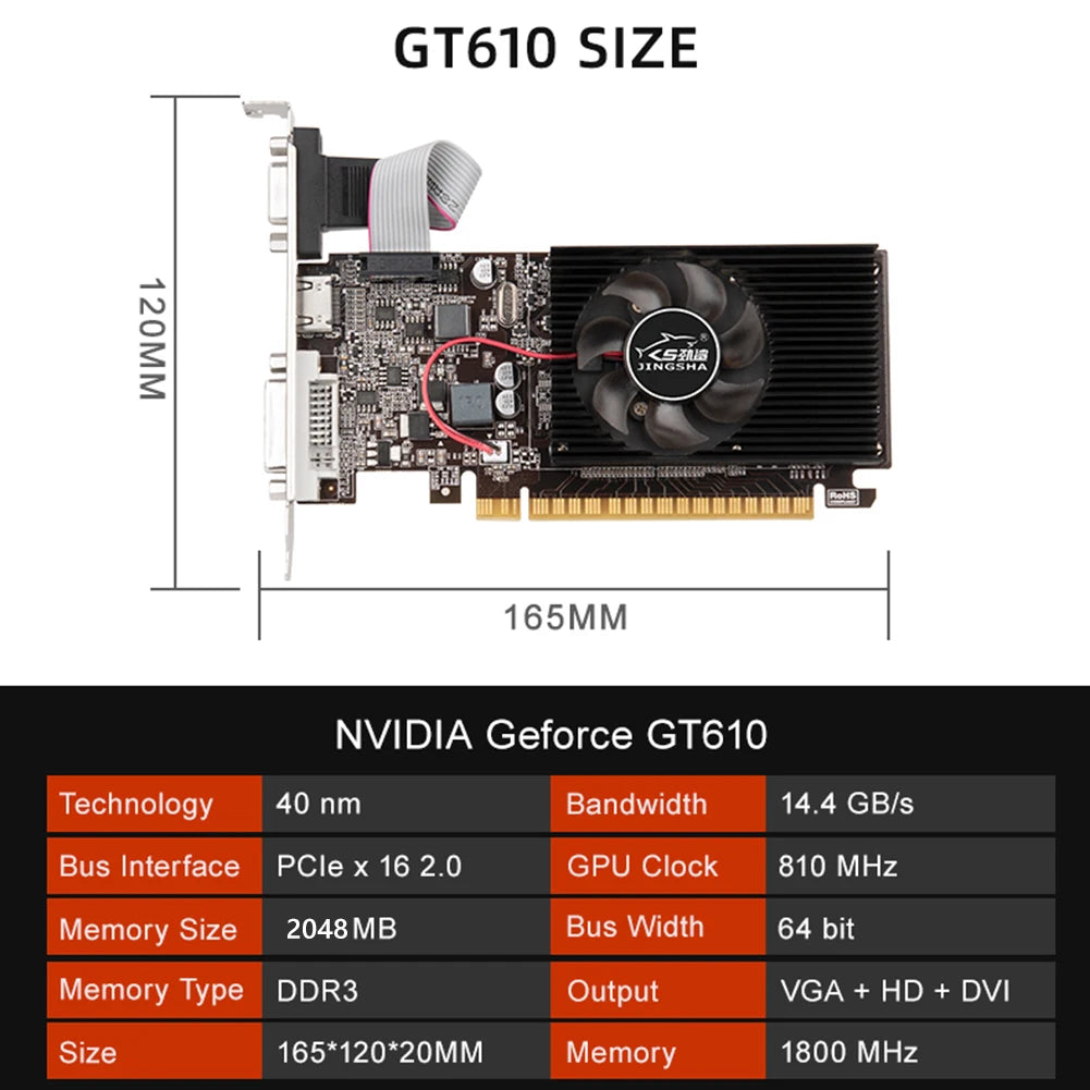 NVIDIA GeForce GT610 Graphics Card – 1GB/2GB DDR3 PCIe 2.0