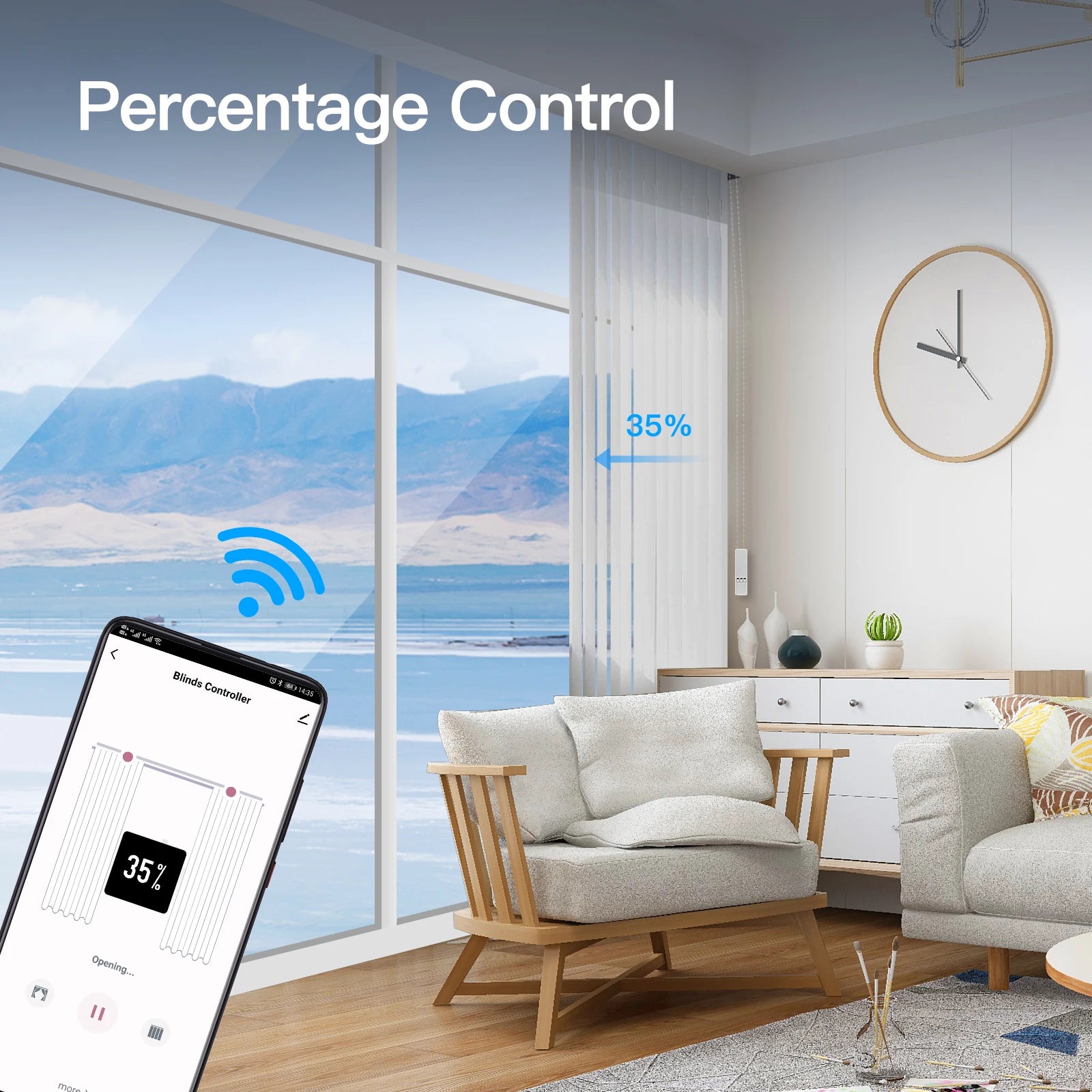 MOES Tuya WiFi Smart Motor – Electric Chain Roller Blinds with RF Remote