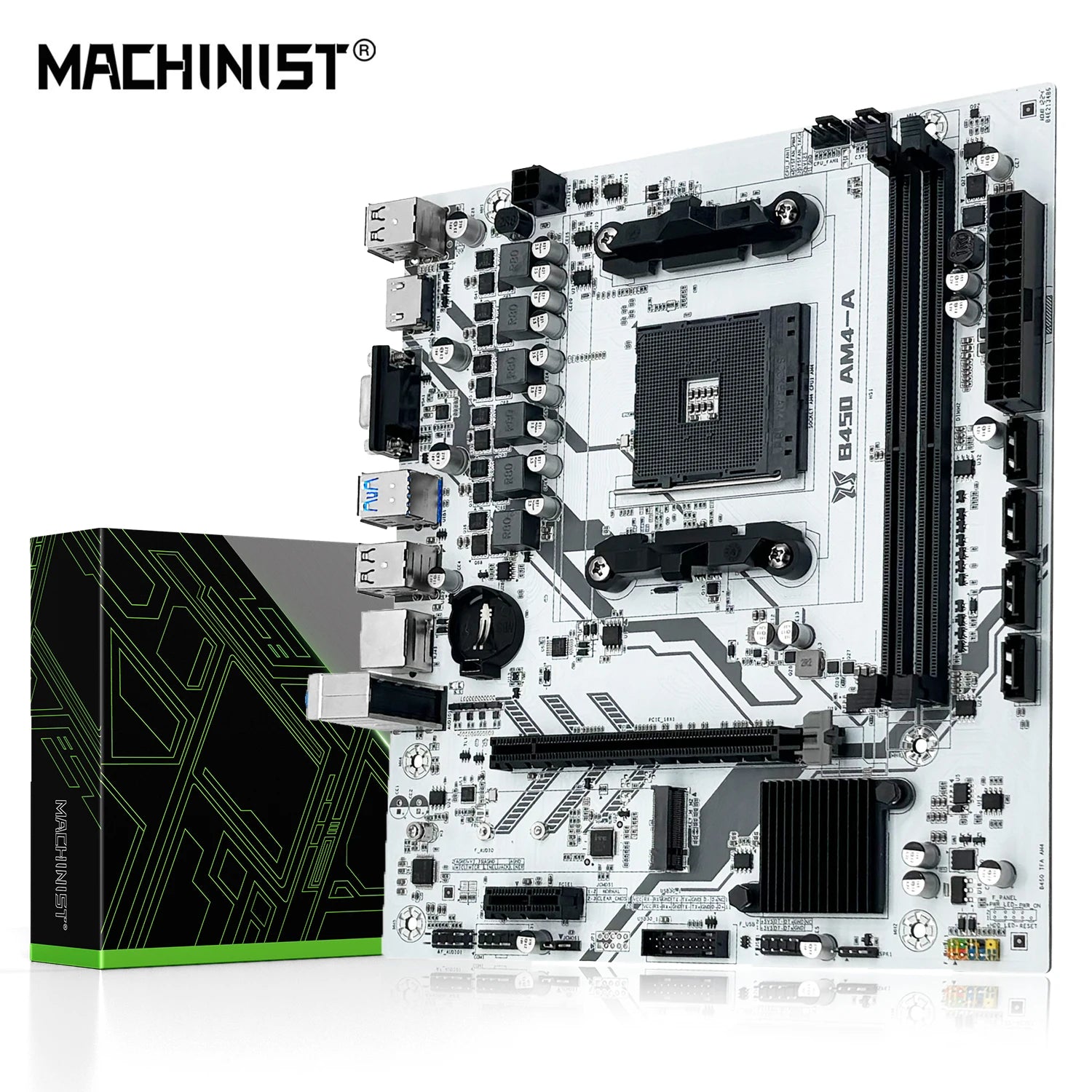 MACHINIST B450 Motherboard – AM4 DDR4 NVMe Board for Ryzen 5500/5600