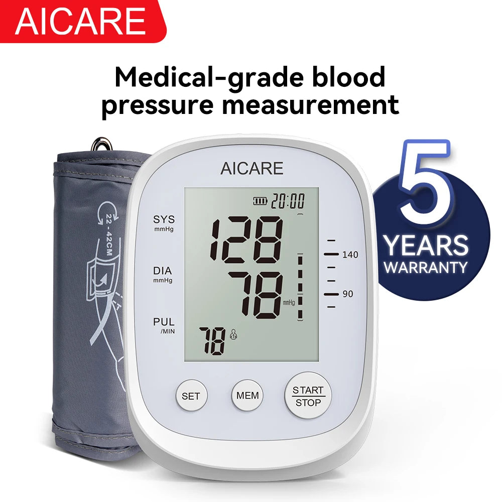 Aicare Digital Upper Arm Blood Pressure Monitor – Home Use BP Cuff