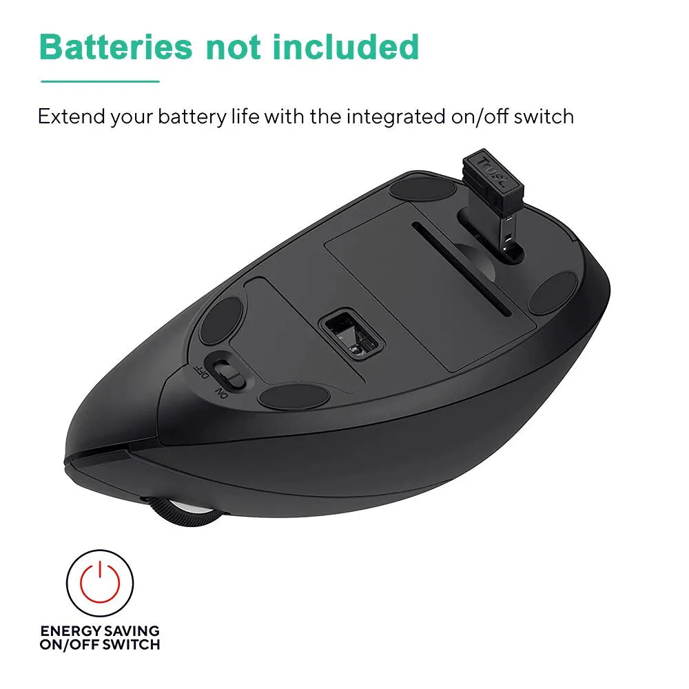 Ergonomic Vertical Wireless Mouse – 2.4GHz, 3 DPI Levels, 6 Buttons