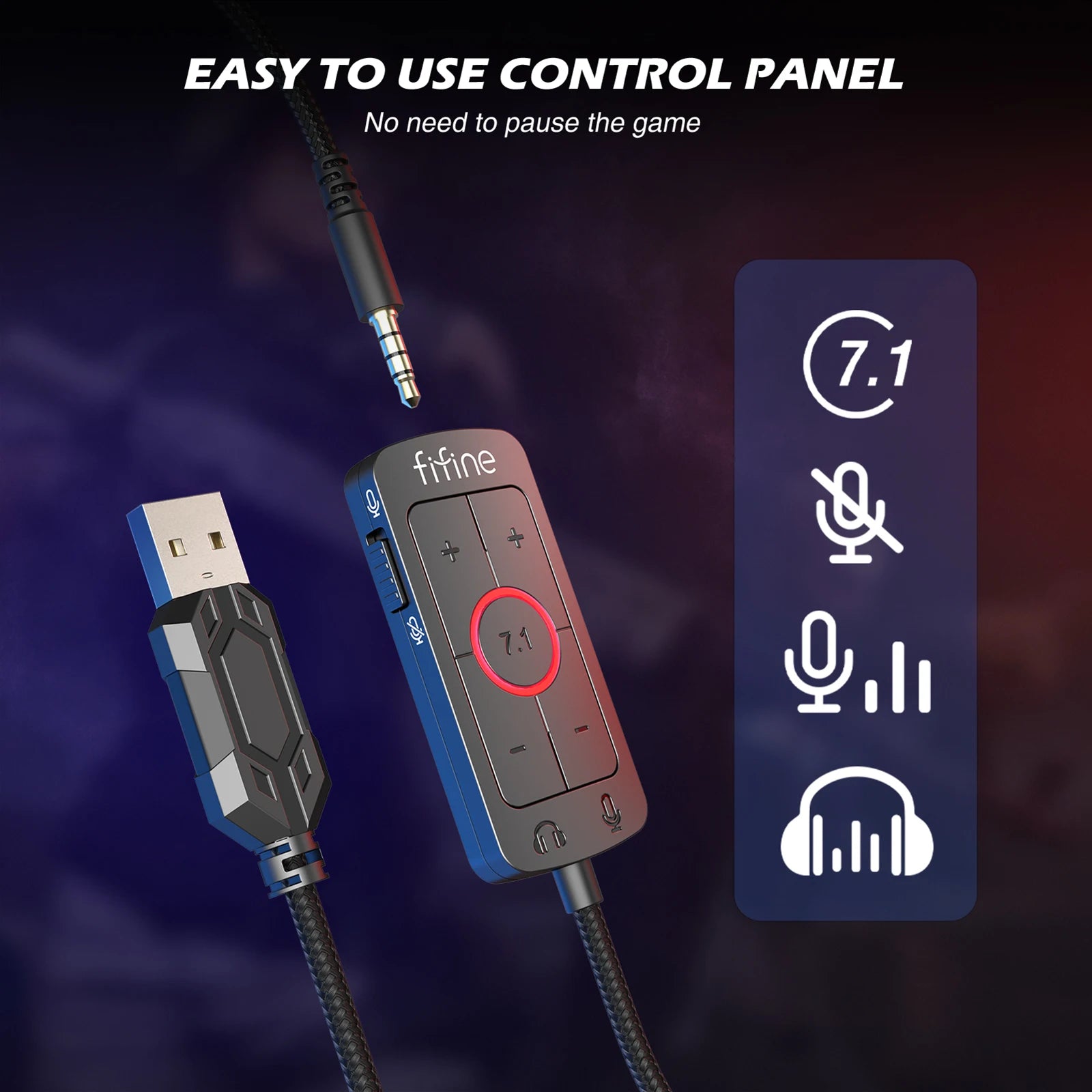FIFINE H9 Headset – 3.5mm & USB with 7.1 Surround Sound