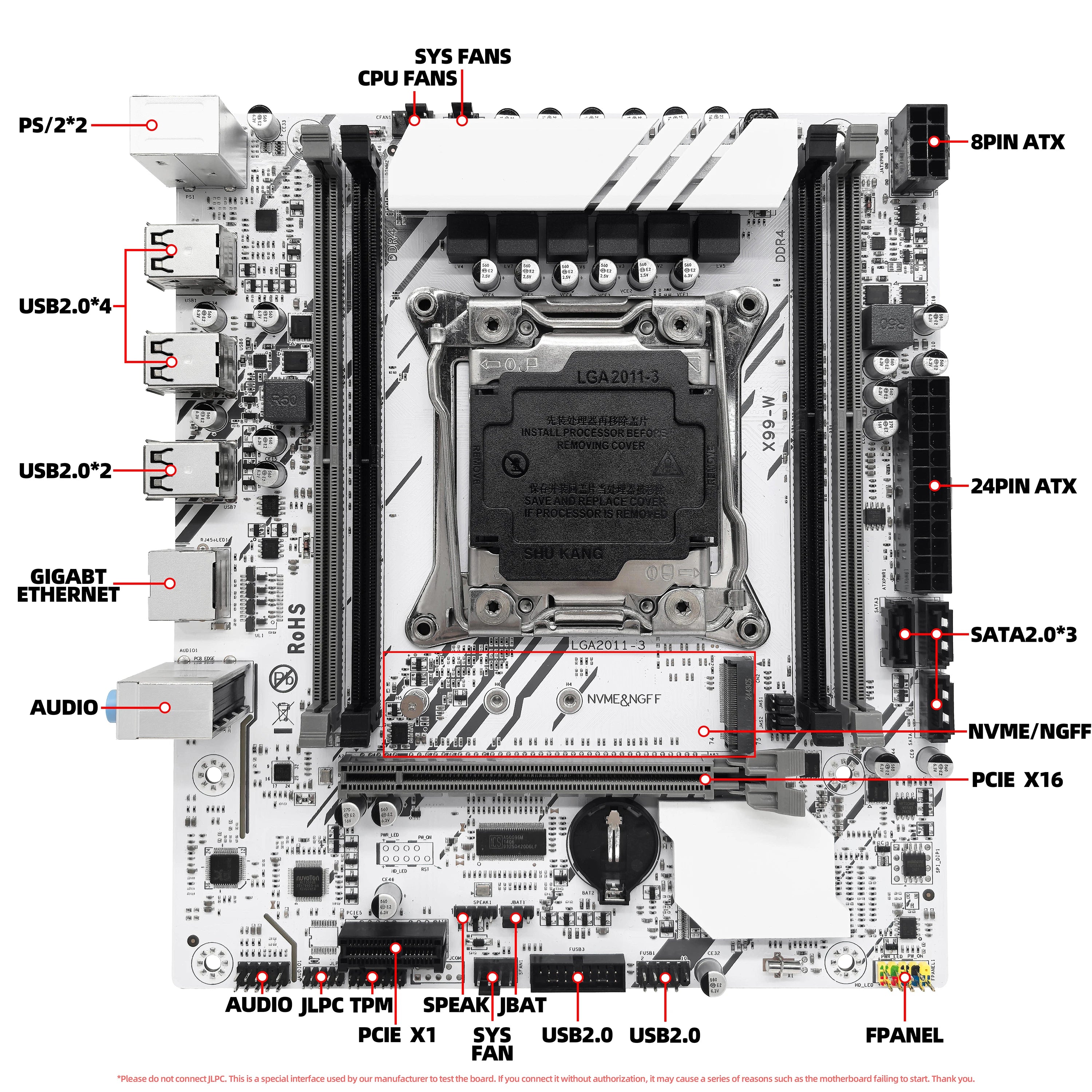 ZSUS X99-W Motherboard Kit – Xeon E5-2680V4 + 16GB DDR4 + M.2 NVMe Support