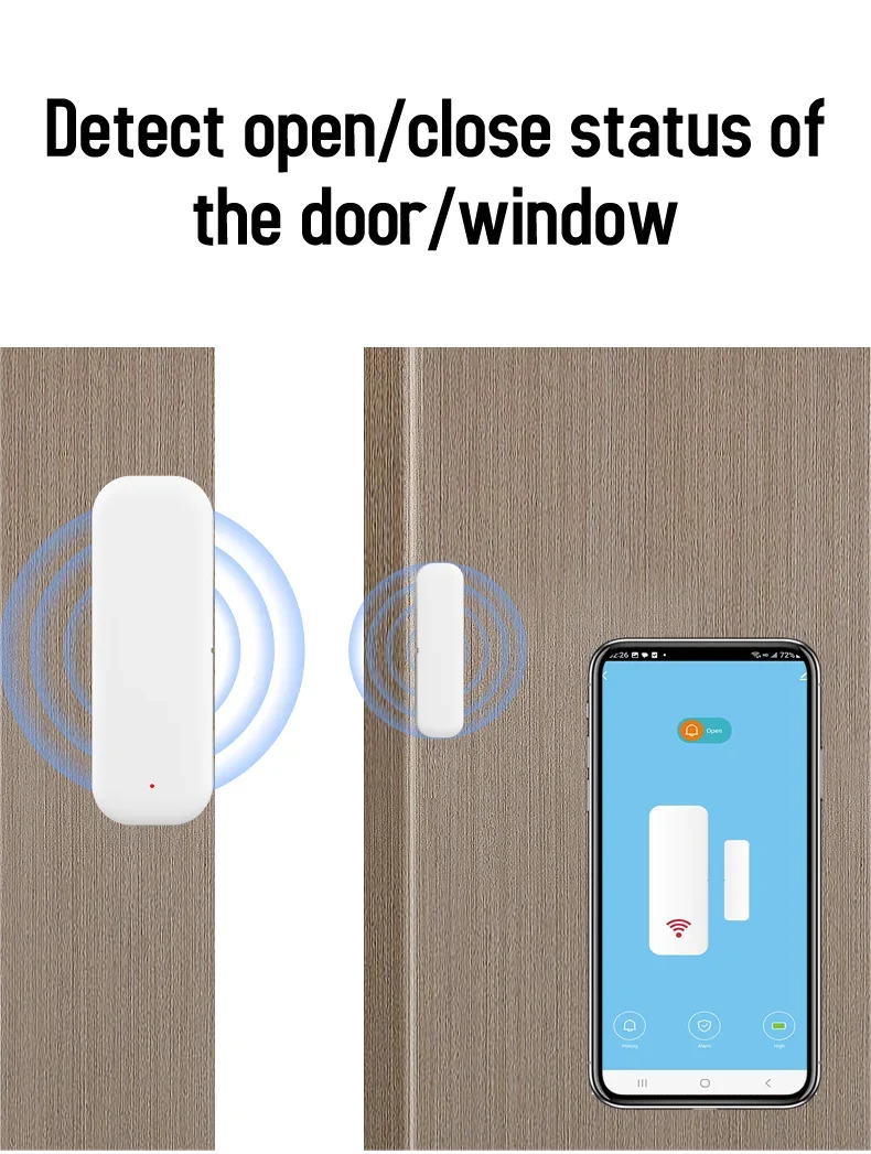 Tuya WiFi Smart Door & Window Sensor – Wireless Home Security Detector