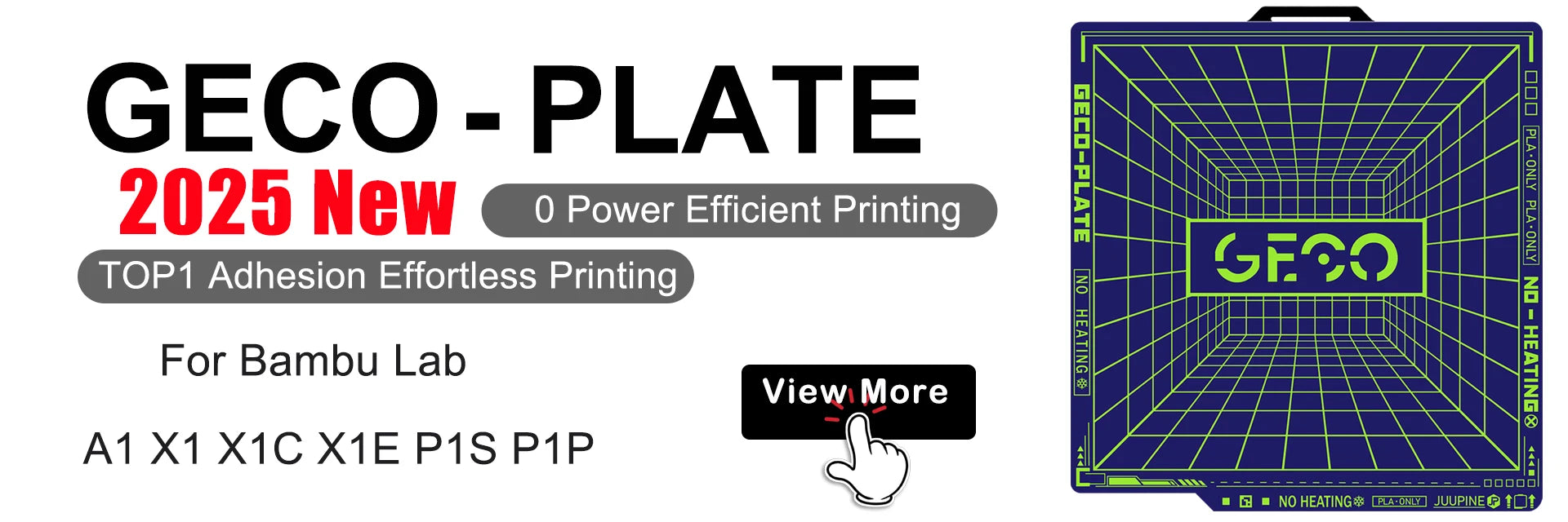 JUUPINE PEI/PEO Build Plate for Bambu Lab 257x257mm