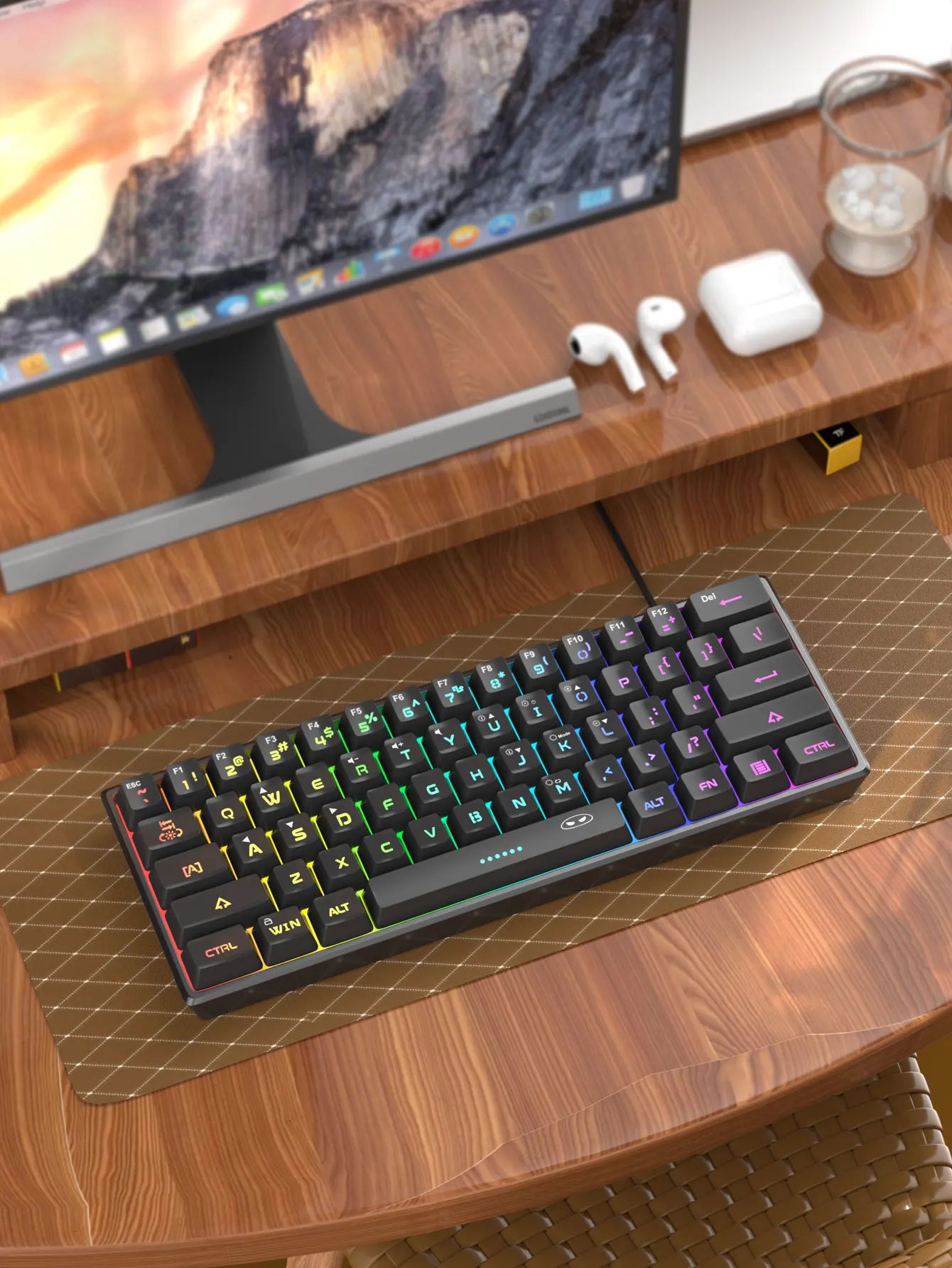 MageGee TS91 Mini 60% Gaming Keyboard – RGB Backlit 61-Key Compact