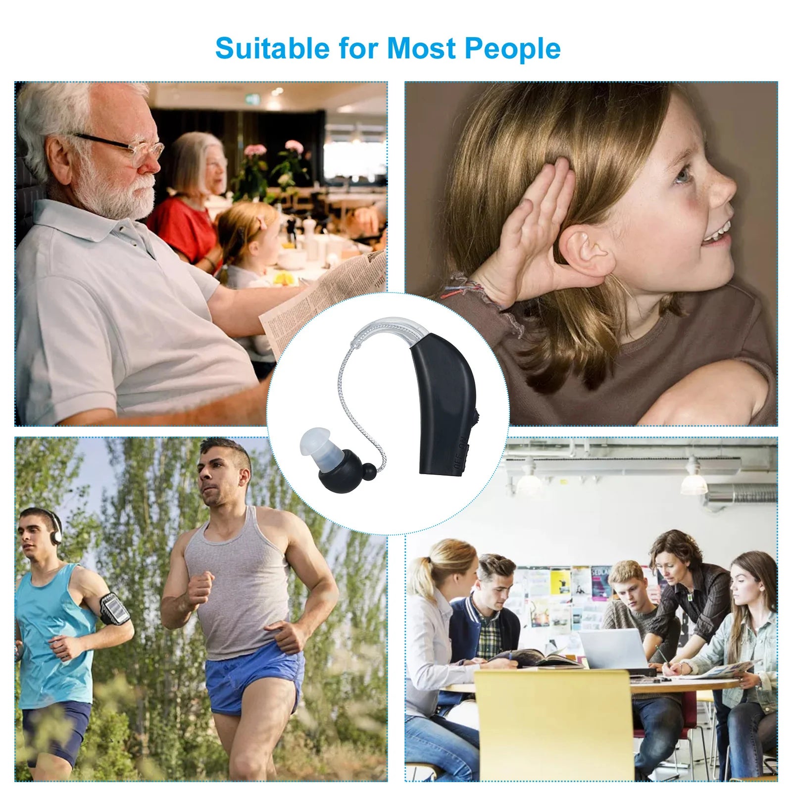 Rechargeable Mini Hearing Aids – 2pcs Sound Amplifiers for Seniors