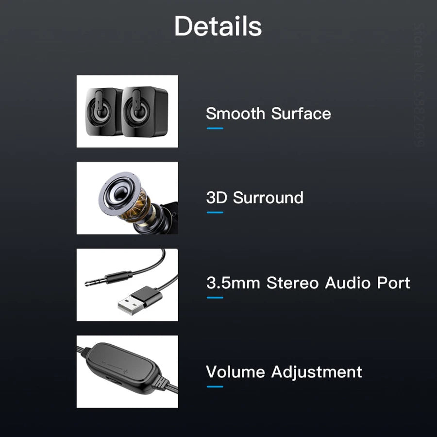 Mini PC Speaker – Portable Sound Box for Computer & Laptop