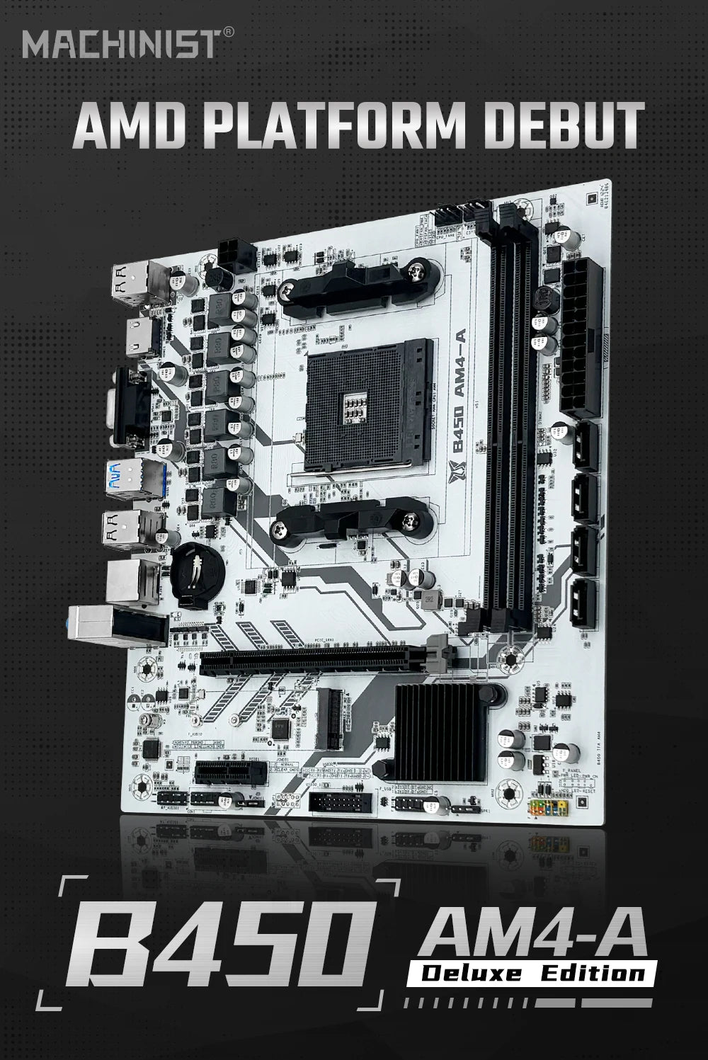 MACHINIST B450 Motherboard – AM4 DDR4 NVMe Board for Ryzen 5500/5600