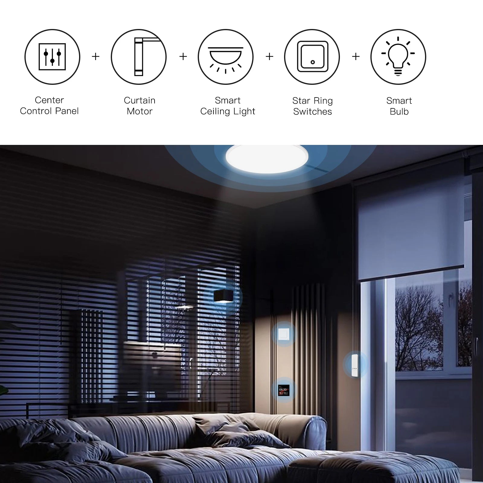MOES Tuya WiFi Smart Motor – Electric Chain Roller Blinds with RF Remote