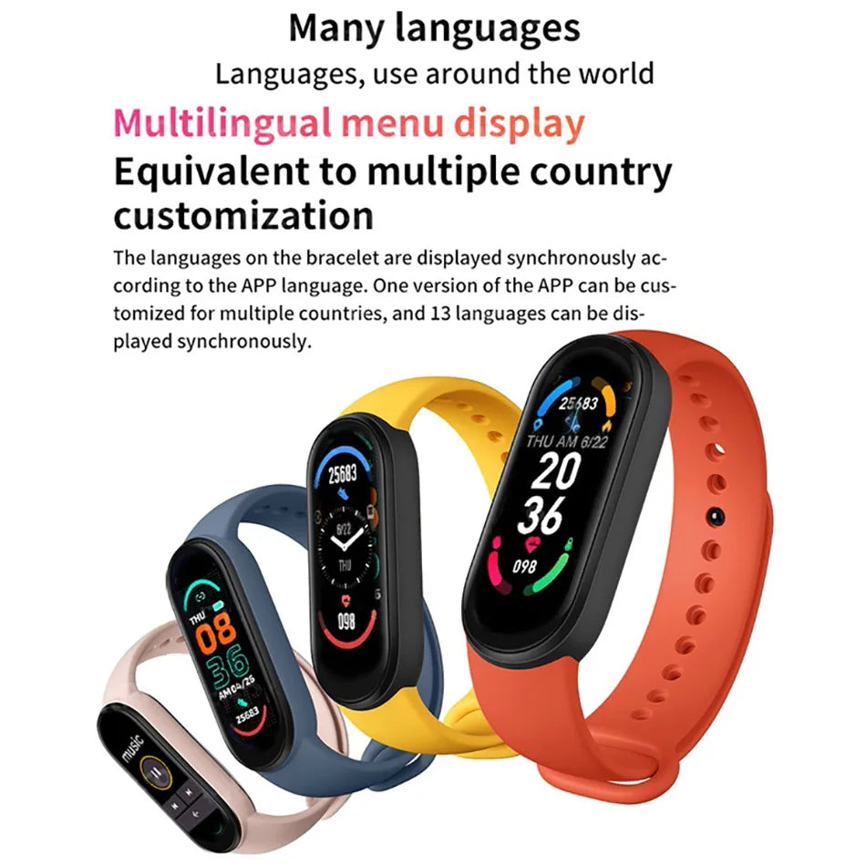 M6 Fitness Smart Watch – Waterproof Health Tracker Band