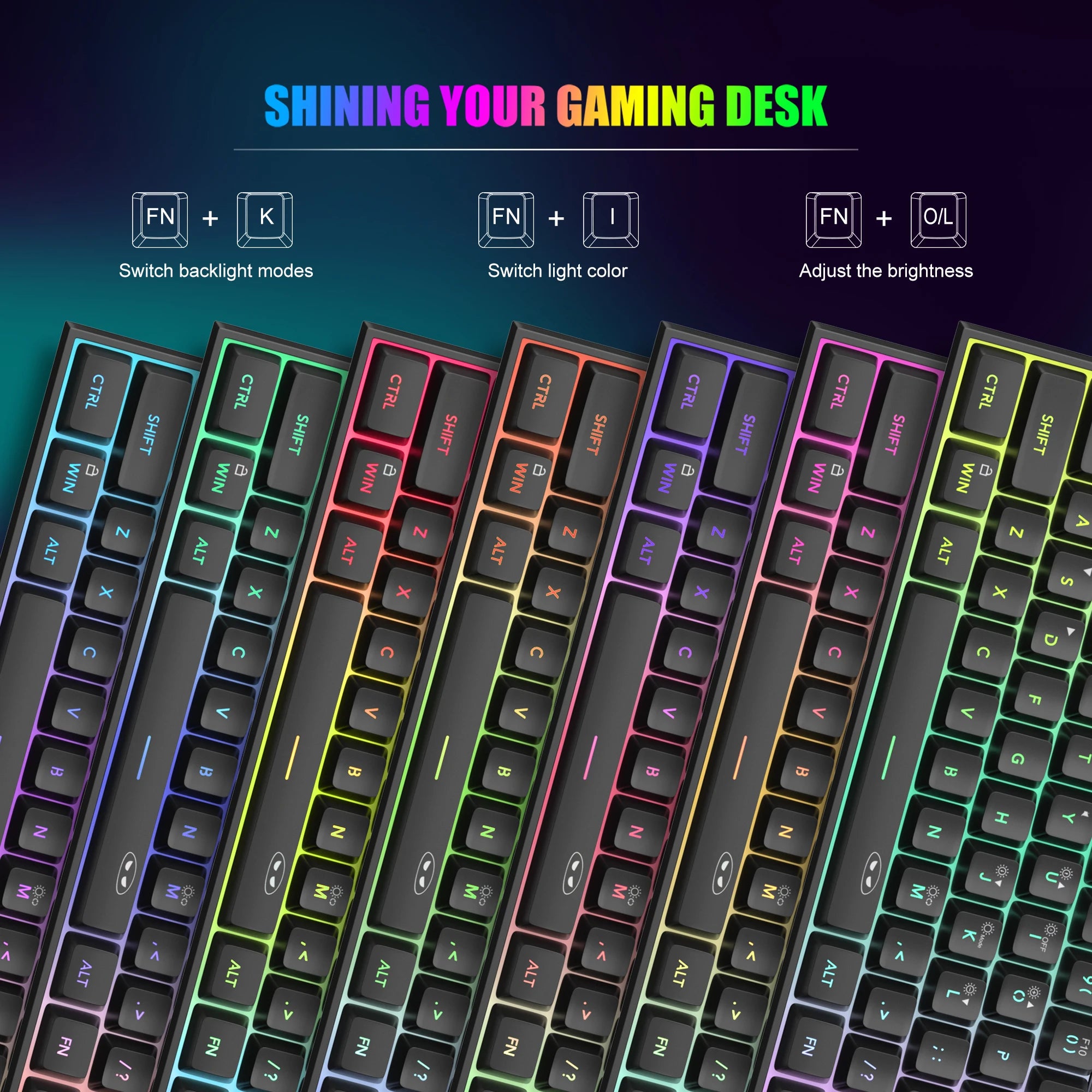 MageGee TS91 Mini 60% Gaming Keyboard – RGB Backlit 61-Key Compact