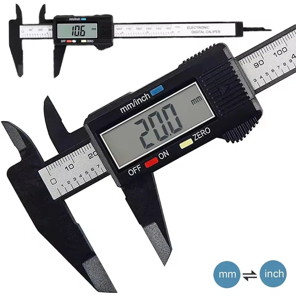 150mm/100mm Digital Caliper – Carbon Fiber Vernier Gauge