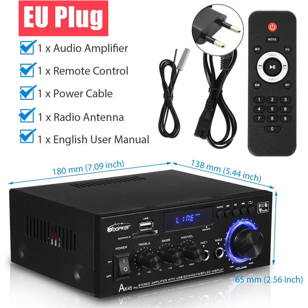 Woopker AK Series Digital Bluetooth Amplifier