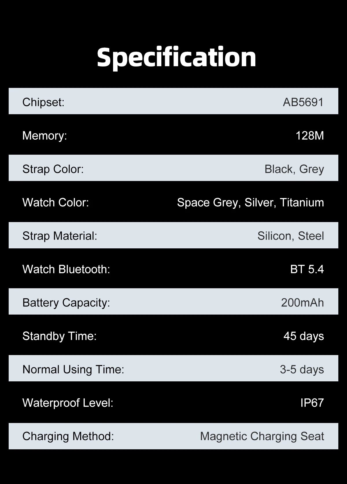 1.96" Ultra Thin AMOLED Smart Watch
