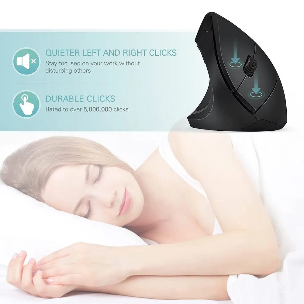 Ergonomic Vertical Wireless Mouse – 2.4GHz, 3 DPI Levels, 6 Buttons