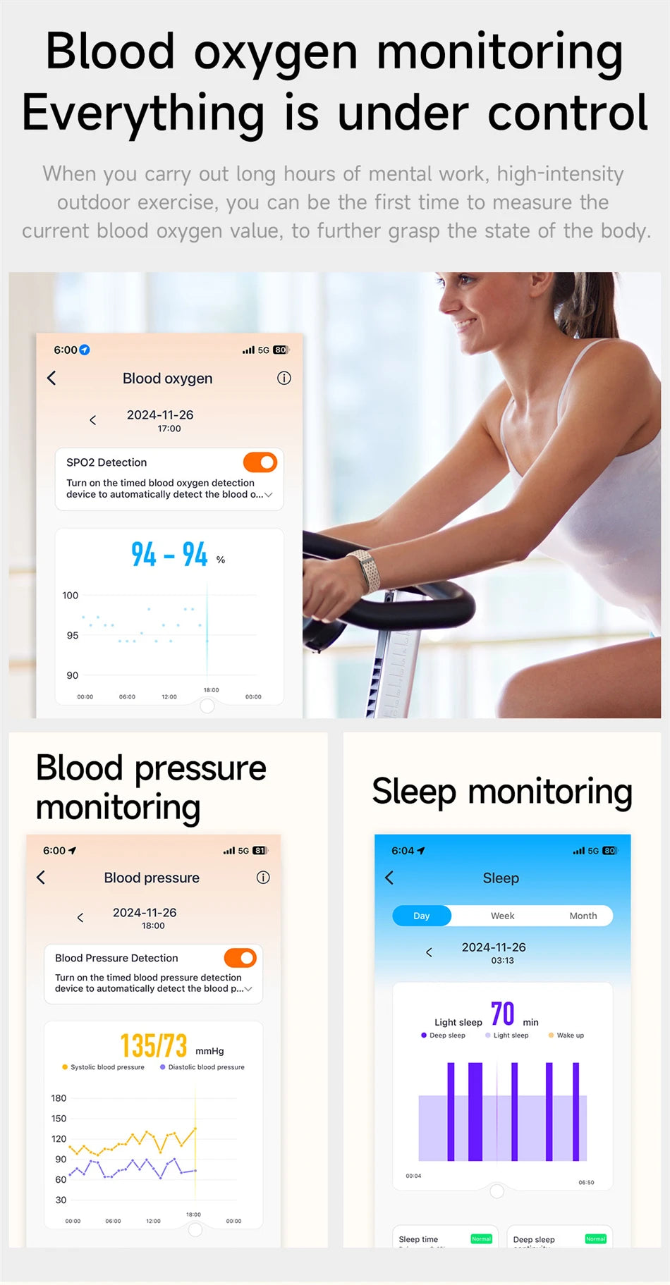 Fitness Tracker Smart Bracelet – Heart Rate & Call Reminder Watch