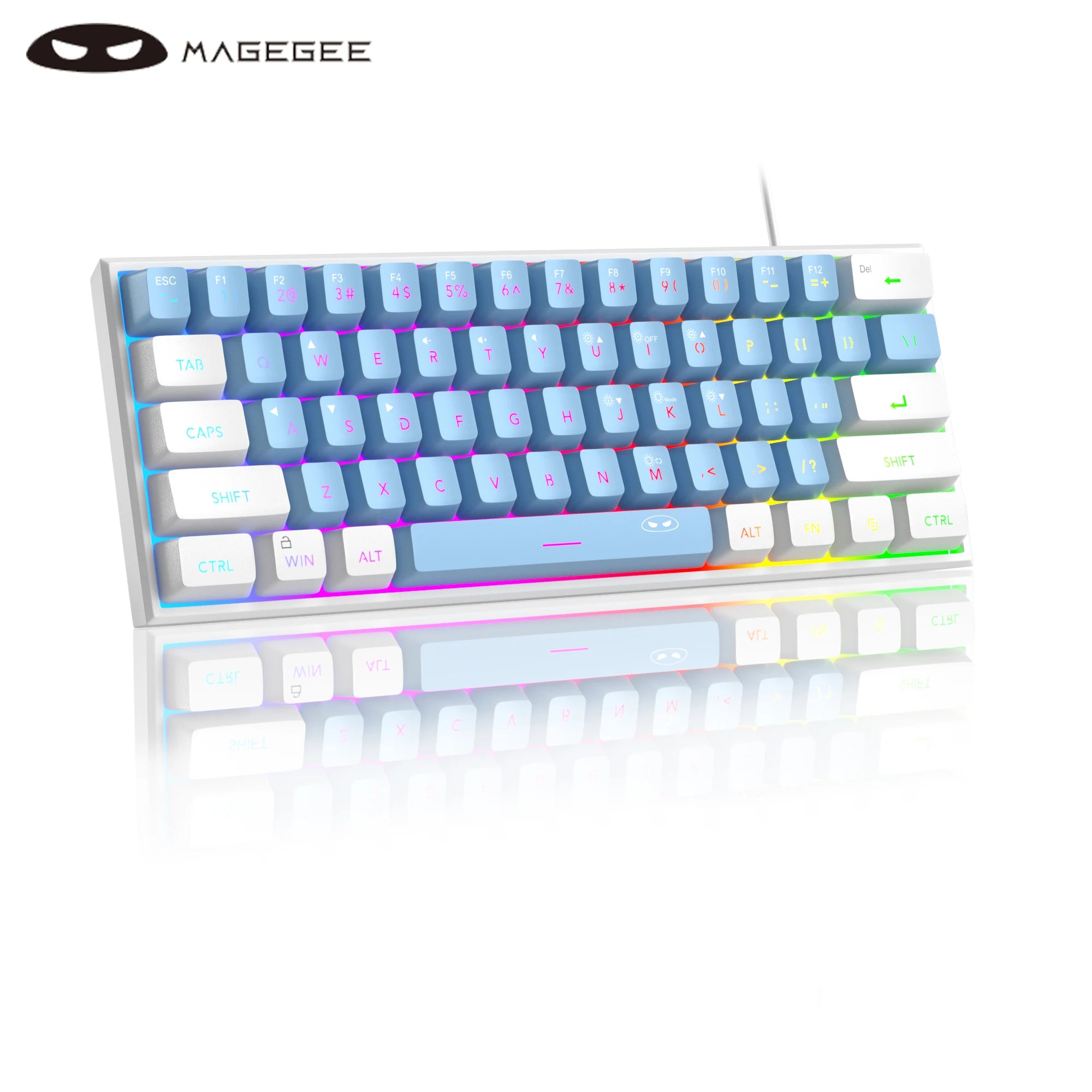 MageGee TS91 Mini 60% Gaming Keyboard – RGB Backlit 61-Key Compact