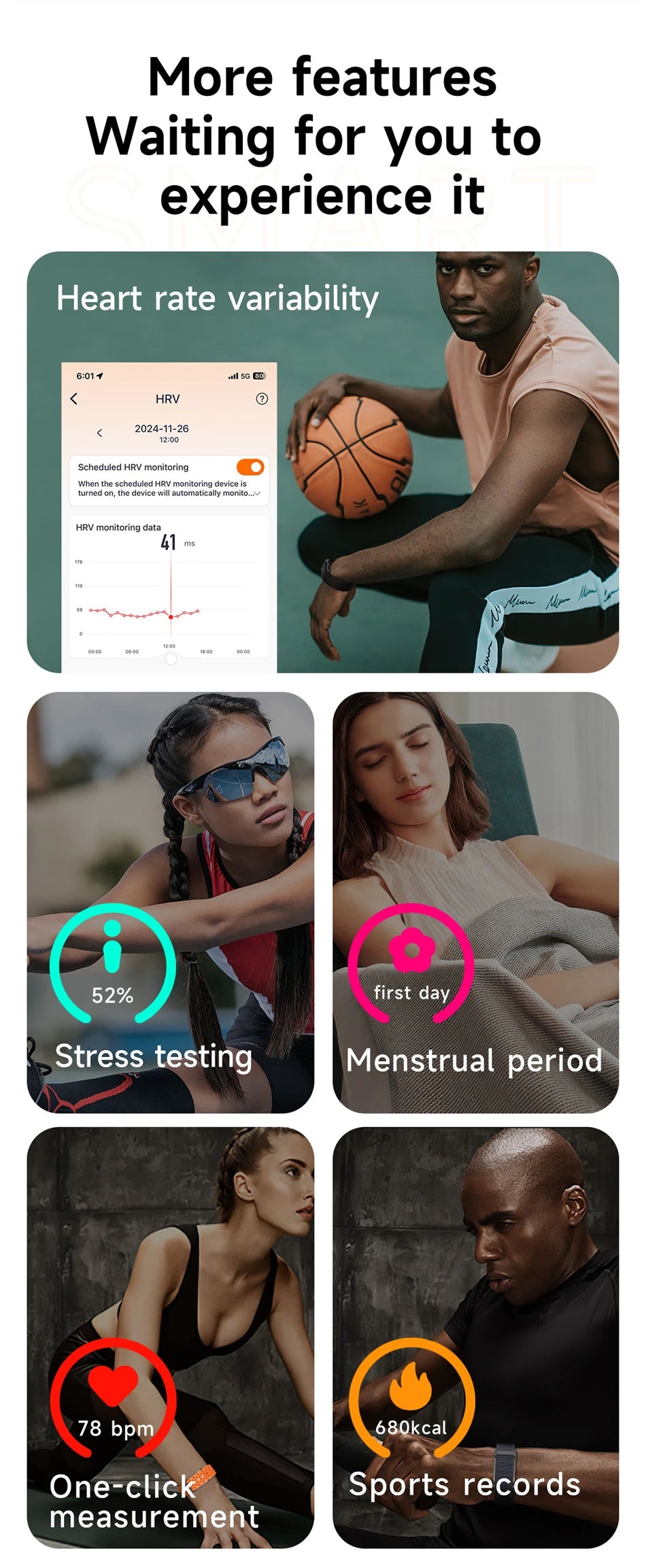 Fitness Tracker Smart Bracelet – Heart Rate & Call Reminder Watch