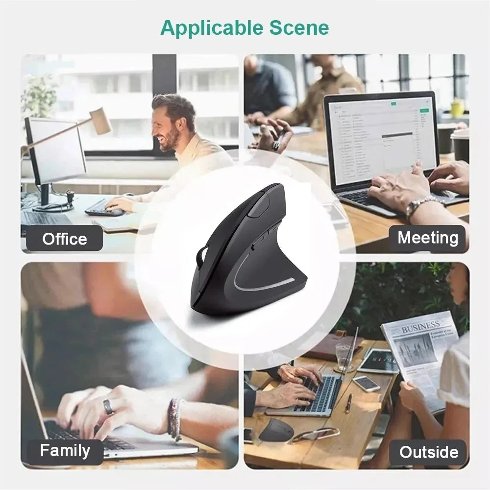 Ergonomic Vertical Wireless Mouse – 2.4GHz, 3 DPI Levels, 6 Buttons