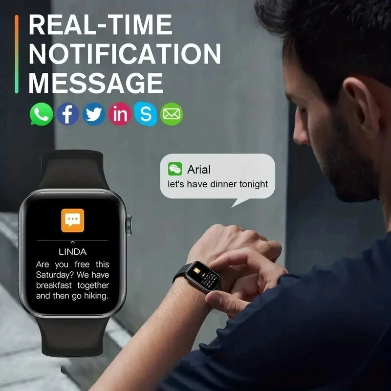 LAXASFIT 2025 Smartwatch – 1.73" Bluetooth Health Watch for Men & Women