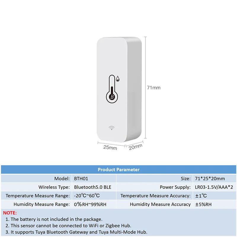 Tuya Bluetooth Smart Temperature & Humidity Sensor