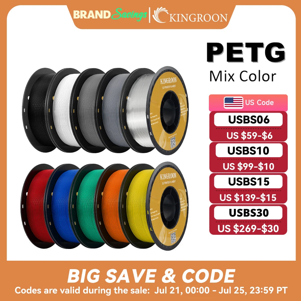 KINGROON PETG 3D Printer Filament 1.75mm – 5KG/10KG