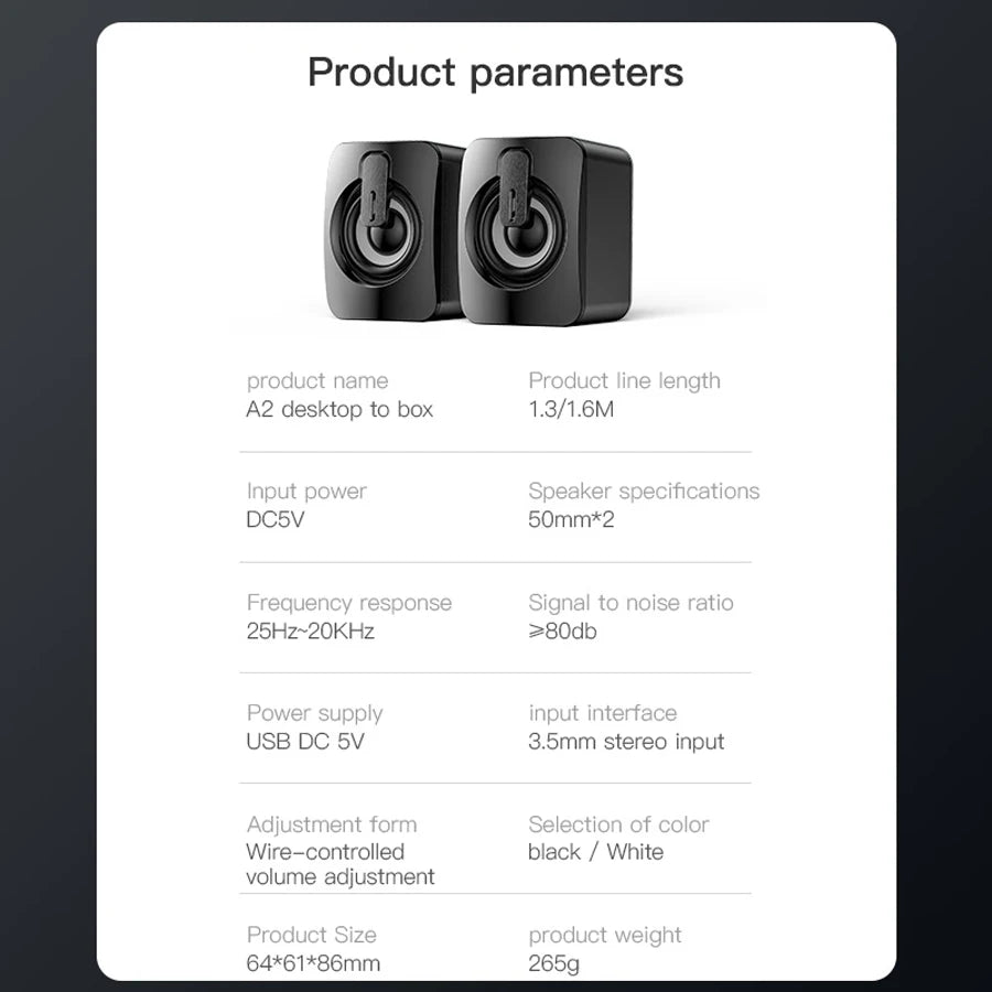 Mini PC Speaker – Portable Sound Box for Computer & Laptop
